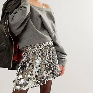 Free People Can't Get Enough Sequin Skirt